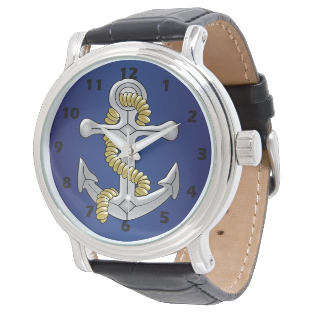 Anchor Navy Blue Watch (Angled)