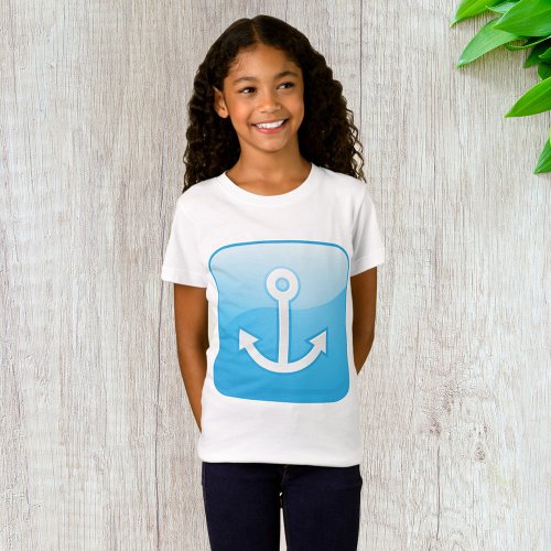 Anchor On Blue Background Girls T_Shirt