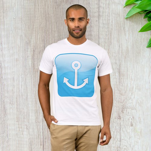 Anchor On Blue Background Mens T_Shirt