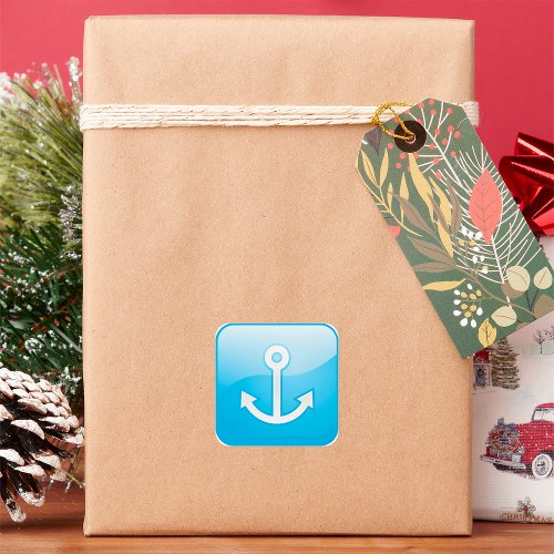 Anchor On Blue Background Stickers