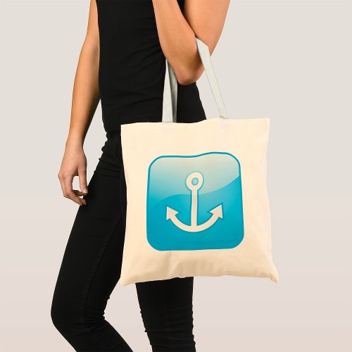 Anchor On Blue Background  Tote Bag