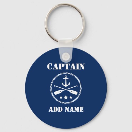 Anchor  Ors Captain Name or Boat Name Navy Blue Keychain