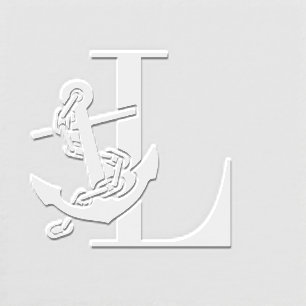 Anchor Over Single Initial Monogram Embosser