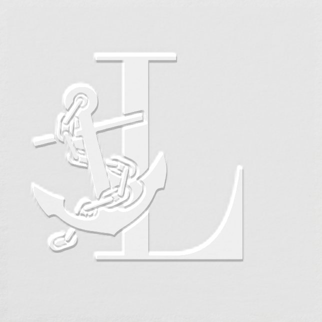 Anchor Over Single Initial Monogram Embosser (Design)