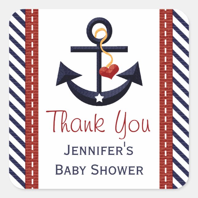 Anchor Party Favor Sticker Labels (Front)