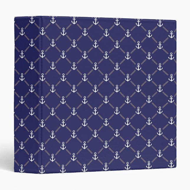 Anchor pattern 3 ring binder (Front/Spine)