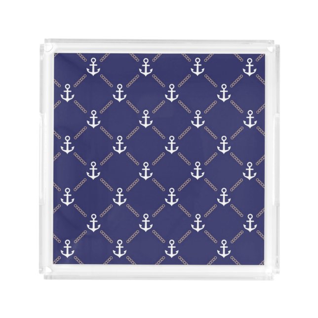 Anchor pattern acrylic tray (Front)