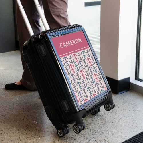Anchor pattern  Add Your Name Luggage