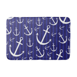 Anchor pattern bathroom mat