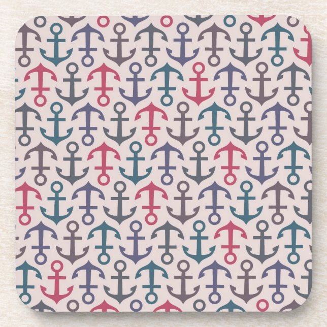 Anchor pattern beverage coaster (Front)