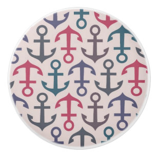 Anchor pattern ceramic knob