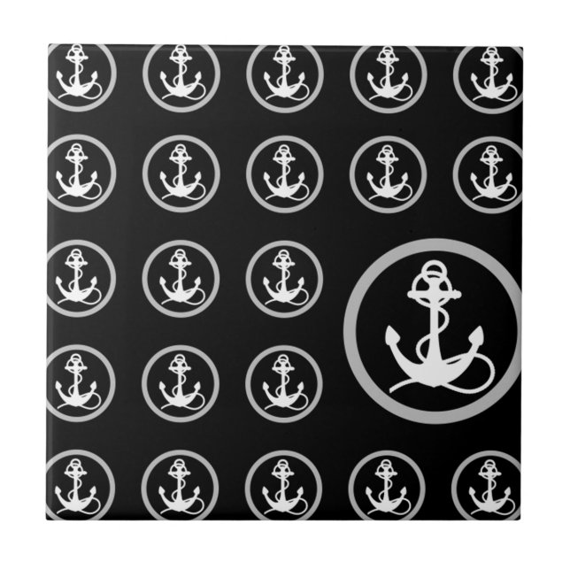 Anchor Pattern Ceramic Tile (Front)
