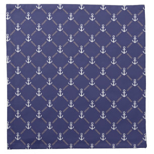 Anchor pattern cloth napkin