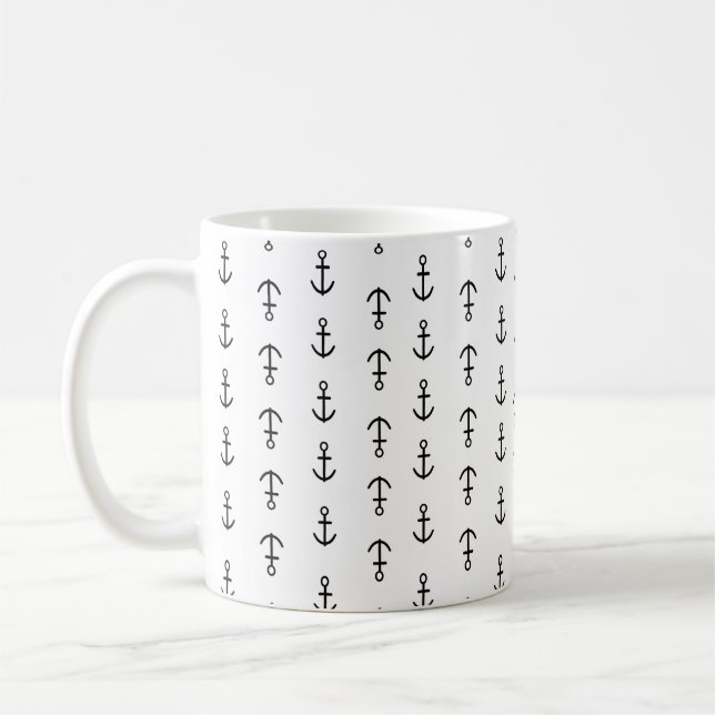 Anchor Pattern Coffee Mug (Left)