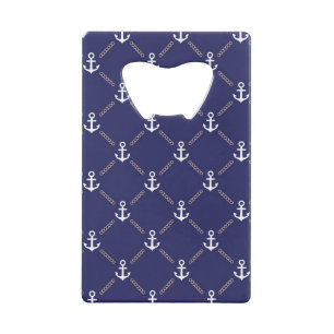 Anchor pattern credit card bottle opener