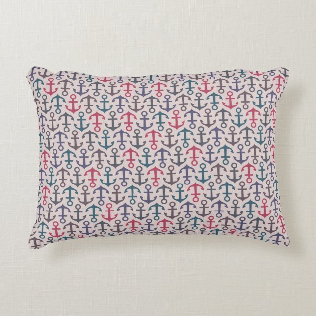 Anchor pattern decorative pillow (Front)
