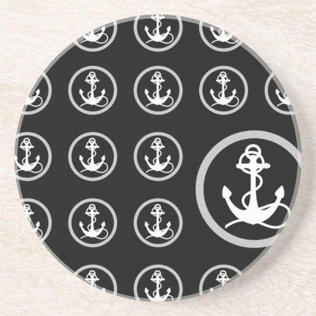 Anchor Pattern Drink Coaster (Front)