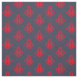 Anchor Pattern Fabric in Navy and Red