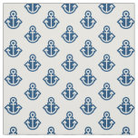 Anchor Pattern Fabric in White and Blue