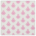 Anchor Pattern Fabric in White and Pink