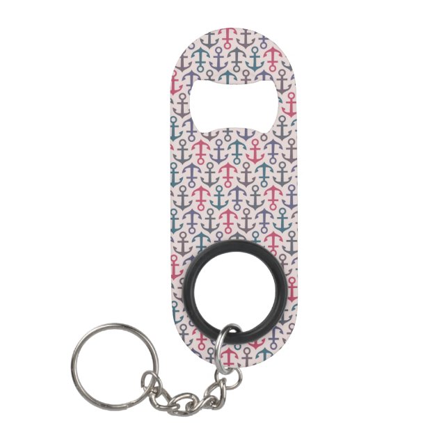 Anchor pattern keychain bottle opener (Front)