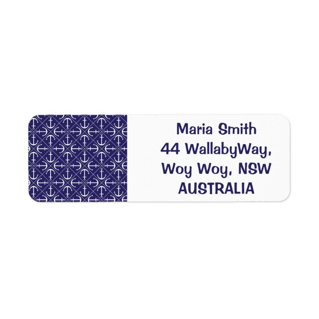 Anchor pattern label (Front)