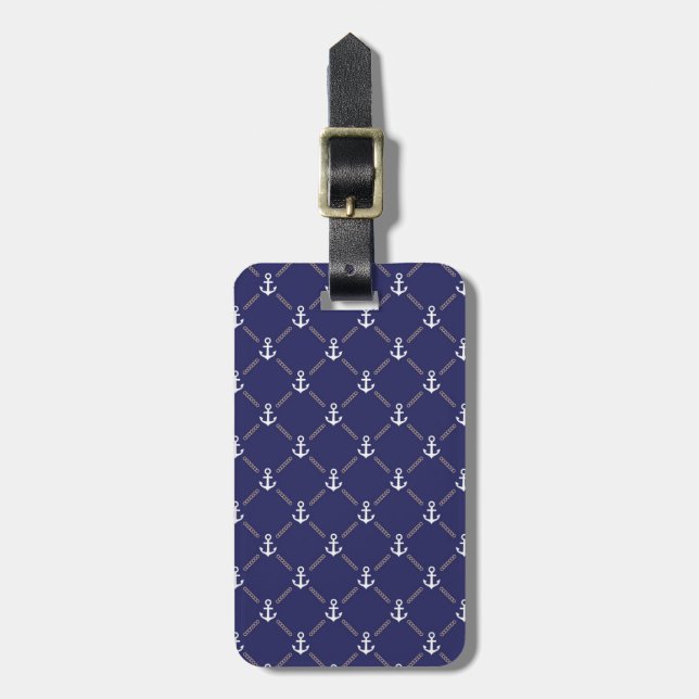 Anchor pattern luggage tag (Front Vertical)