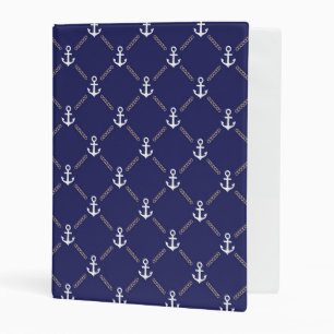 Anchor pattern mini binder