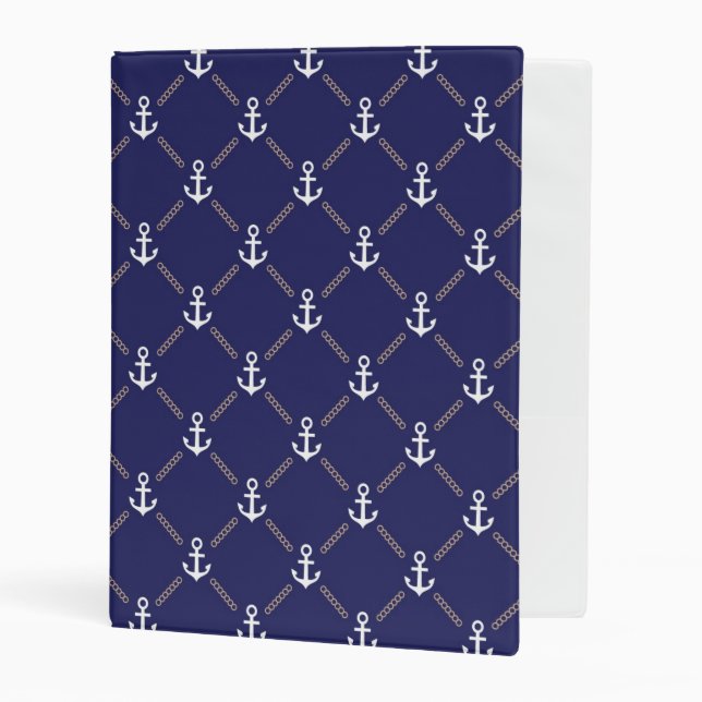 Anchor pattern mini binder (Front/Inside)