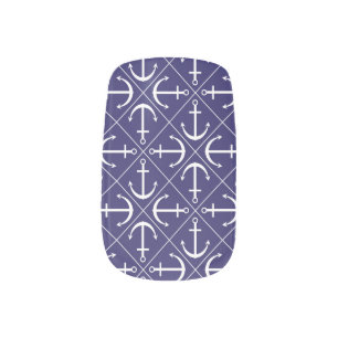 Anchor pattern minx nail art