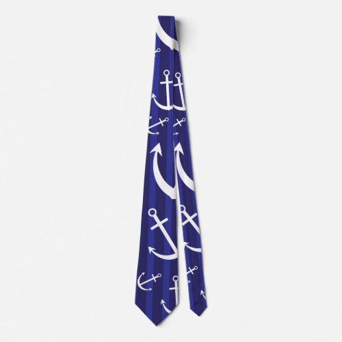 Anchor pattern neck tie
