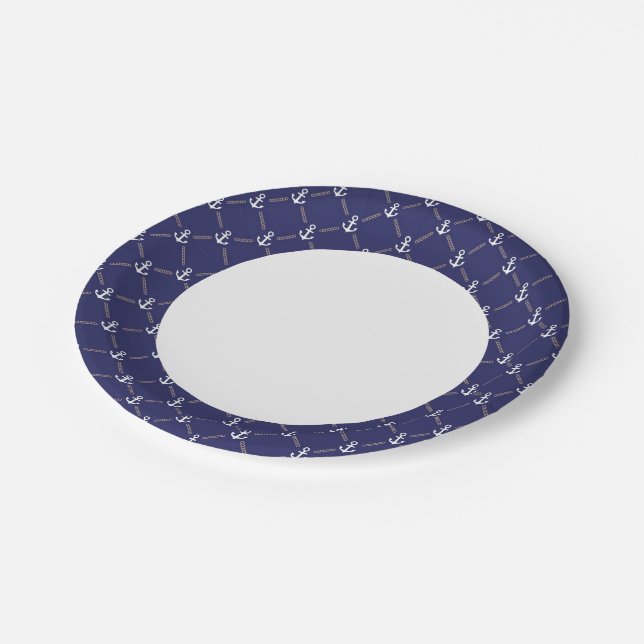 Anchor pattern paper plates (Angled)