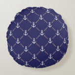 Anchor pattern round pillow