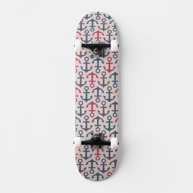 Anchor pattern skateboard deck (Front)