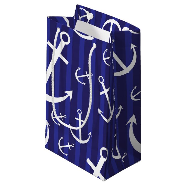 Anchor pattern small gift bag (Front Angled)
