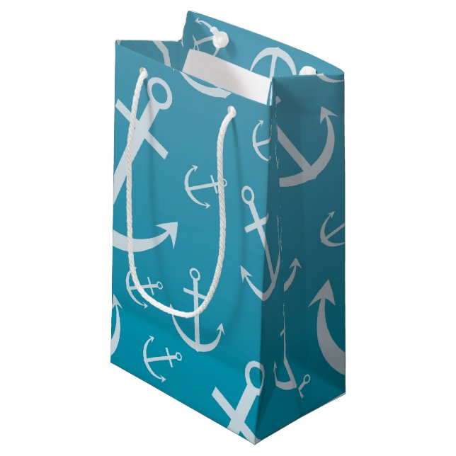 Anchor pattern small gift bag (Front Angled)