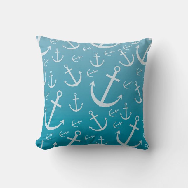 Anchor pattern throw pillow (Front)
