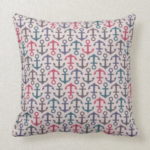 Anchor pattern throw pillow