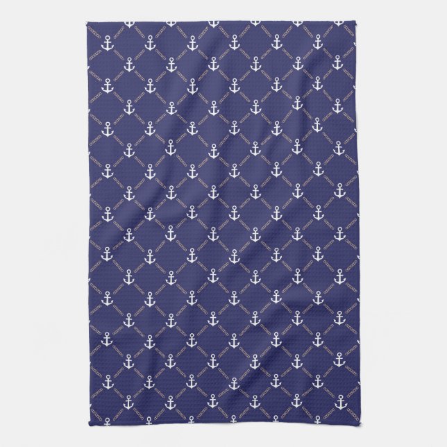 Anchor pattern towel (Vertical)