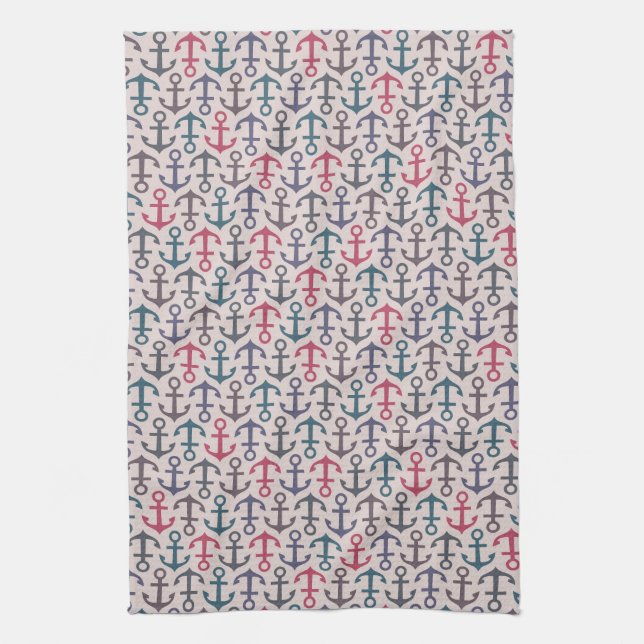 Anchor pattern towel (Vertical)