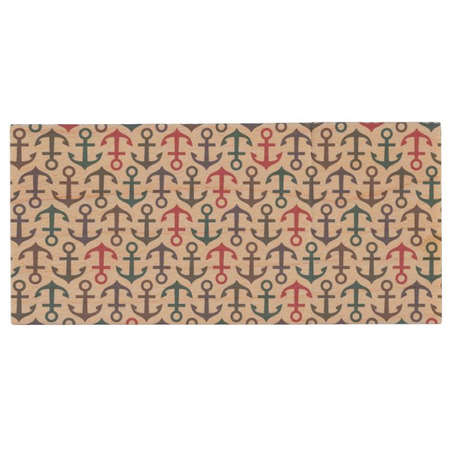 Anchor pattern wood flash drive (Front)