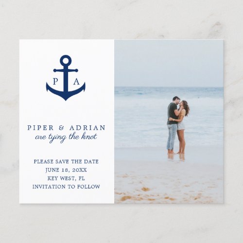 Anchor Photo Nautical Budget Wedding Save the Date