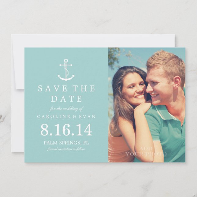 Anchor Photo Wedding Save the Date {mint} (Front)