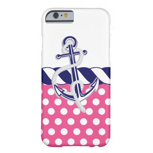 Anchor, Pink Polka Dots Barely There iPhone 6 Case
