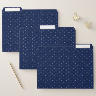 Anchor Polka Dots Pattern   Add Your Initial 2 File Folder