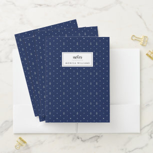Anchor Polka Dots Pattern   Add Your Initial 2 Pocket Folder