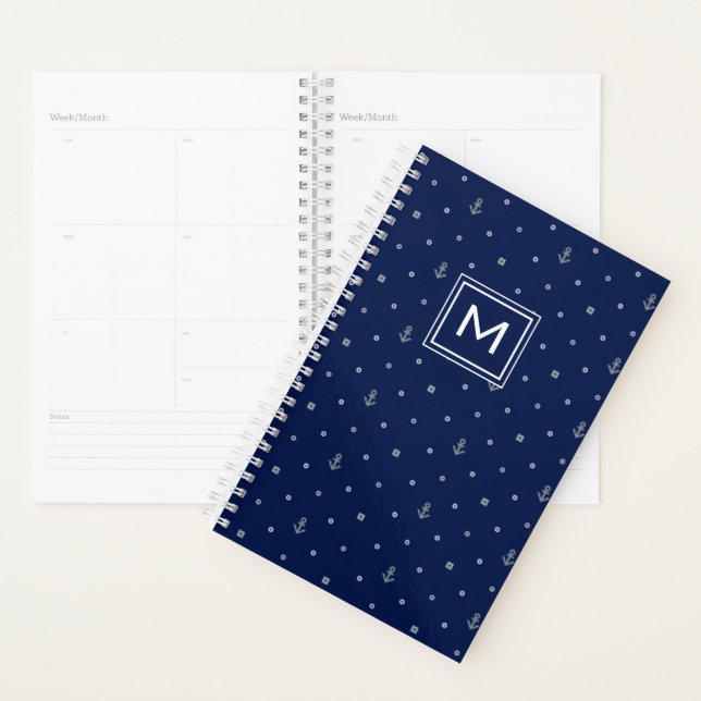 Anchor Polka Dots Pattern | Add Your Initial Planner (Display)