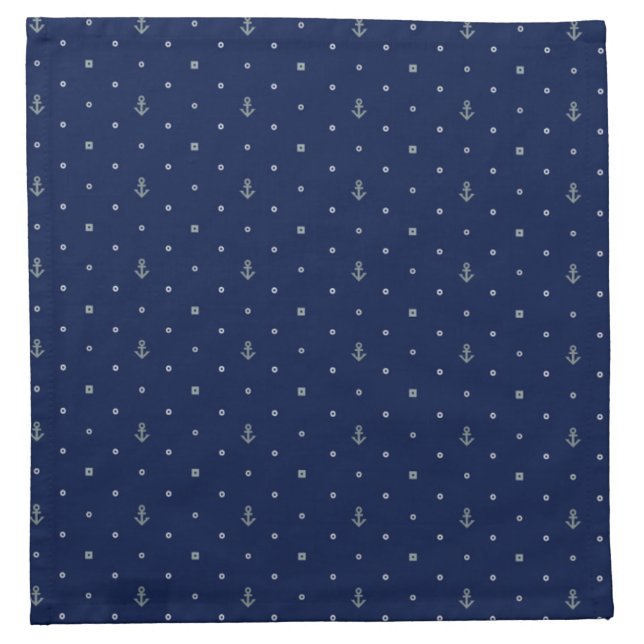 Anchor Polka Dots Pattern Napkin (Front)