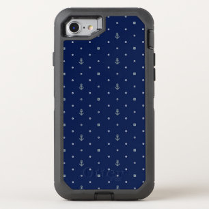 Anchor Polka Dots Pattern OtterBox Defender iPhone SE/8/7 Case