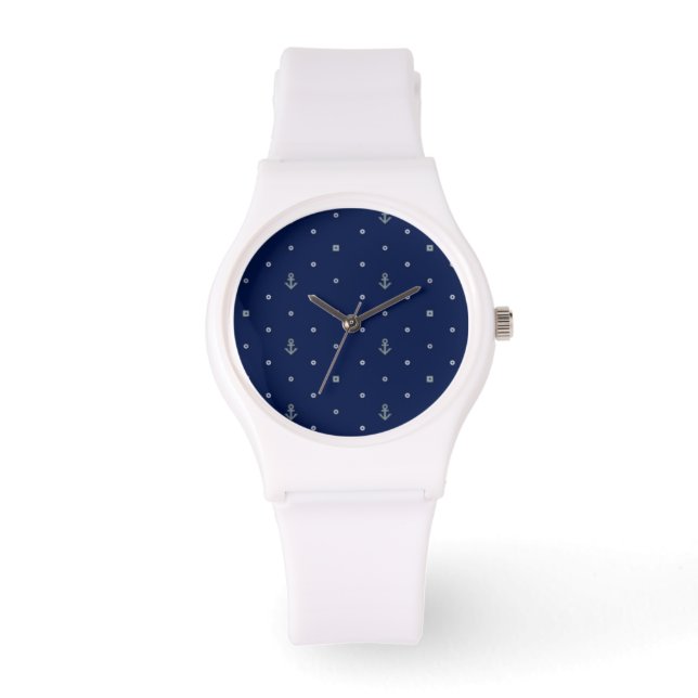 Anchor Polka Dots Pattern Watch (Front)